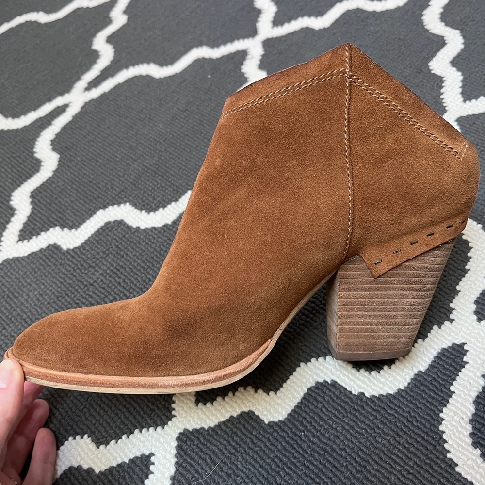 Dolce Vita Women’s Size 10 Saddle Brown Block Heel Mules Ankle Booties